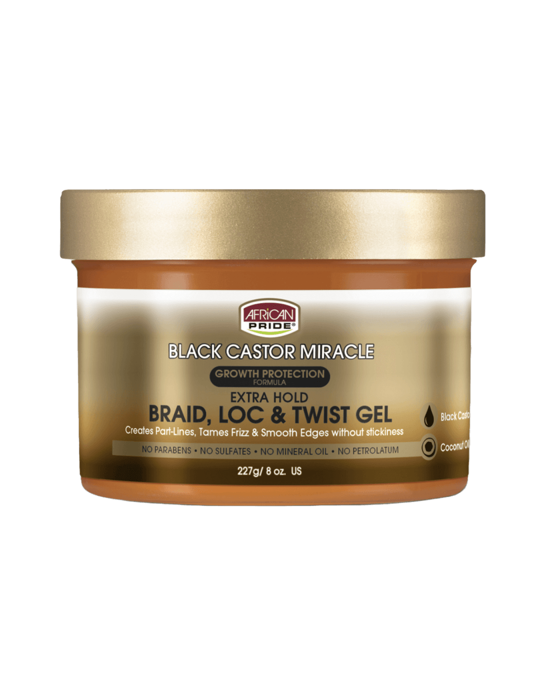 African Pride - Black Castor Miracle Braid Loc & Twist Gel 8oz-Trends Beauty Australia