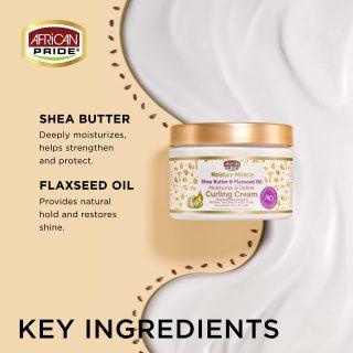 African Pride - Moisture Miracle Shea Butter & Flaxseed Oil Curling Cream 12oz-Trends Beauty Australia