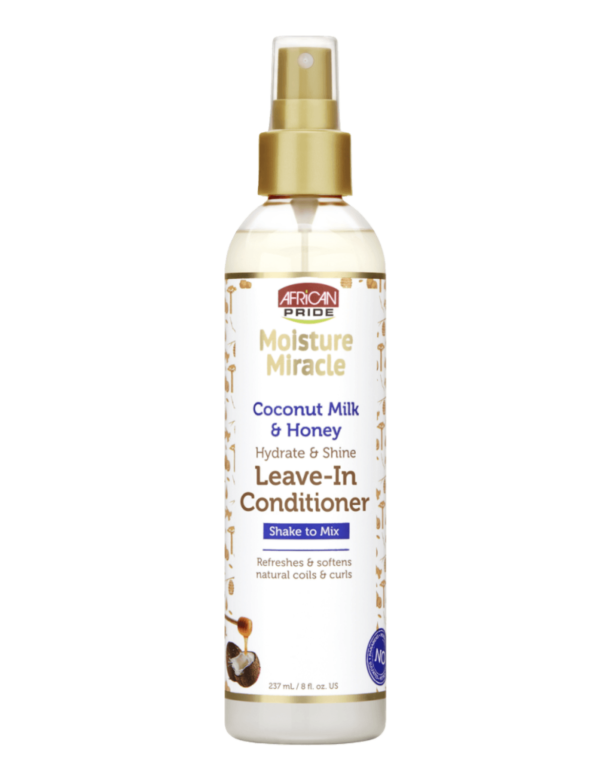 African Pride - Moisture Miracle Coconut Milk & Honey Leave-In Spray 8oz-Trends Beauty Australia