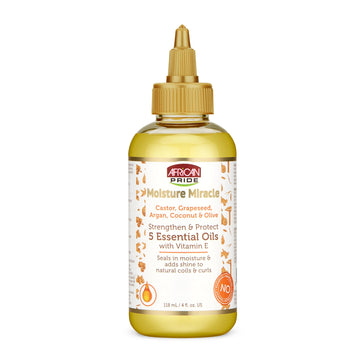 African Pride Moisture Miracle 5 Essential Oils, with Vitamin E, Strengthen & Protect 4oz