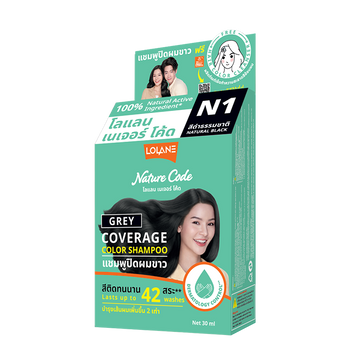 Lolane Nature Code Grey Coverage Color Shampoo Natural Black 30ml