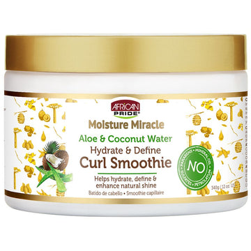 African Pride Moisture Miracle Aloe & Coconut Water Hydrate & Define Curling Smoothie 12oz