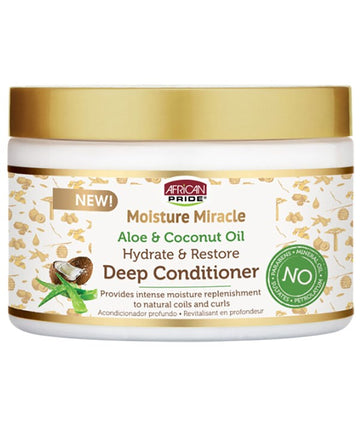 African Pride Moisture Miracle Aloe & Coconut Oil Deep Conditioner 12oz