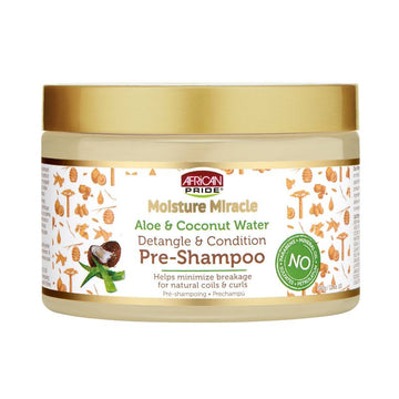 African Pride Moisture Miracle Aloe and Coconut Water Detangle and Condition Pre-Shampoo 12oz