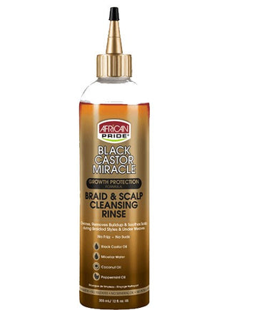 African Pride Black Castor Miracle Braid & Scalp Cleansing Rinse 12oz