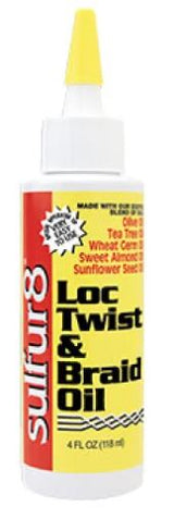 Sulfur8 Loc Twist and Braid Oil 4 oz bottle with applicator tip