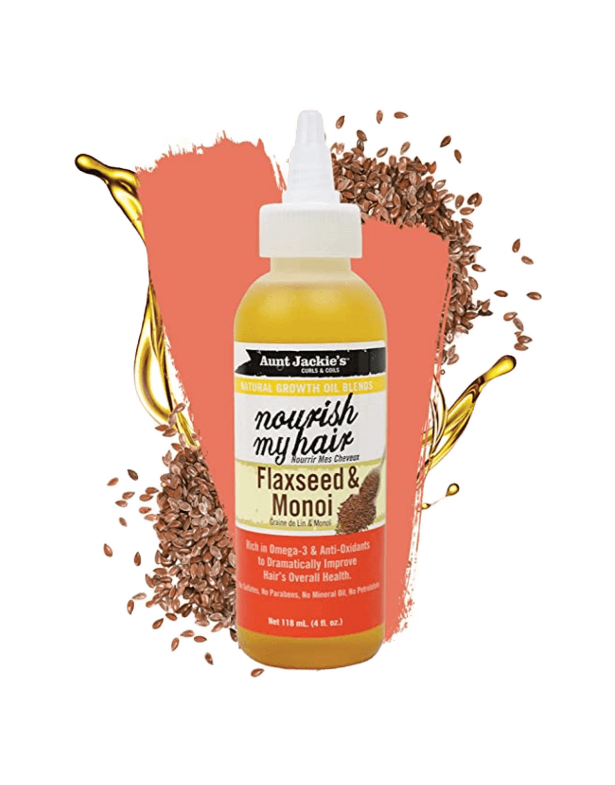 Aunt Jackie's Growth Oil - Nourish My Hair Flaxseed & Monoi 4oz-Trends Beauty Australia
