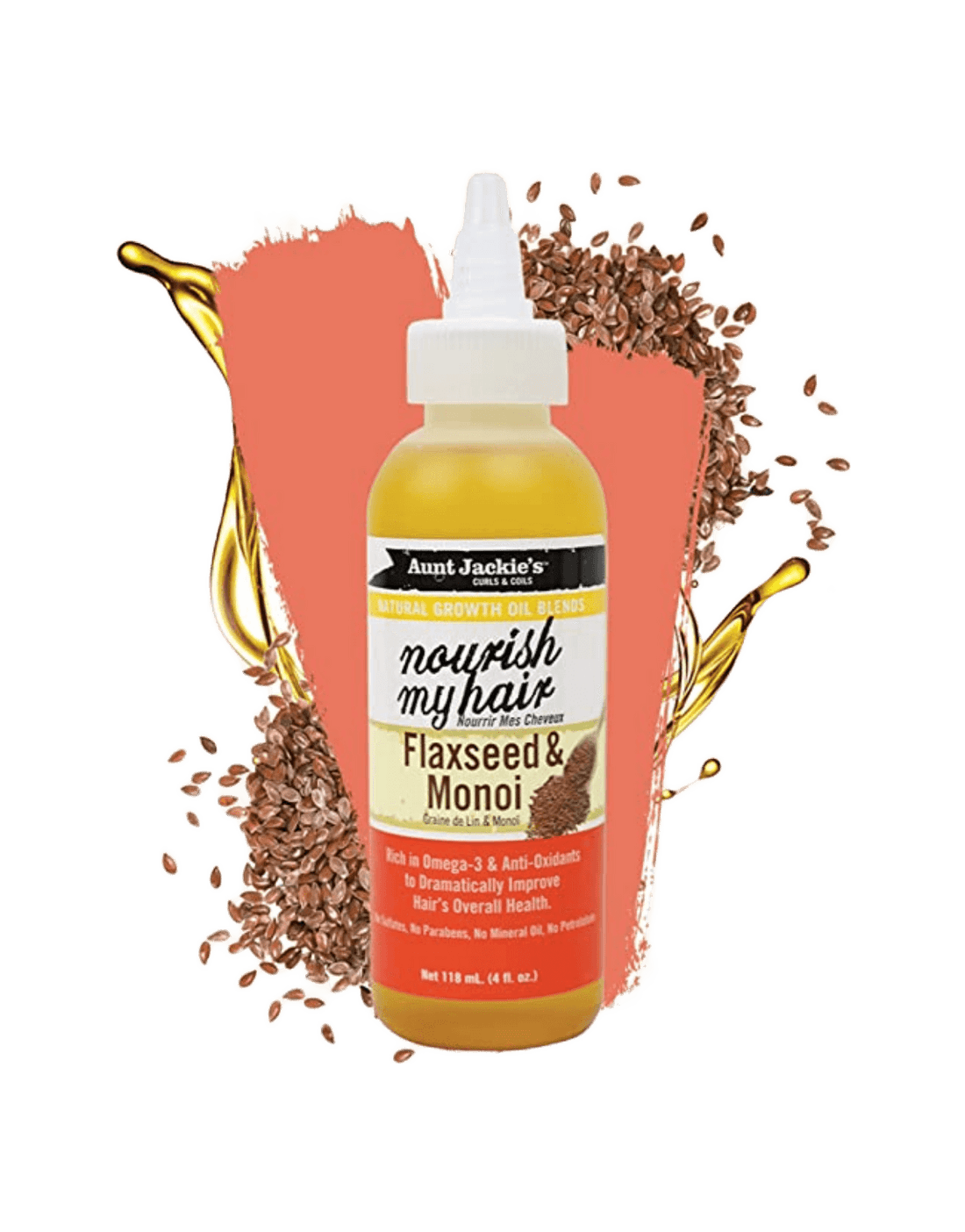 Aunt Jackie's Growth Oil - Nourish My Hair Flaxseed & Monoi 4oz-Trends Beauty Australia