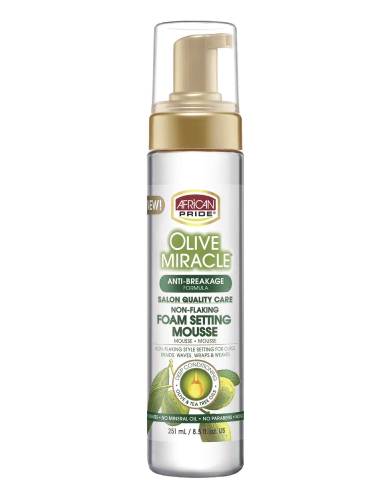 African Pride - Olive Miracle Foam Setting Mousse 8oz-Trends Beauty Australia